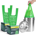 Compost Bags, 3 Gallon Compostable Food Scrap Bags Handle Tie,200 Count (Pack of 2),Certified by BPI and ASTM D6400