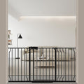 ALLAIBB Extra Wide Pressure Mounted Baby Gate Walk Through Child Kids Safety Toddler Tension Black Long Large Pet Dog Gates with Extension for doorways Kitchen (52.76-62.2"/134-158cm, Black)