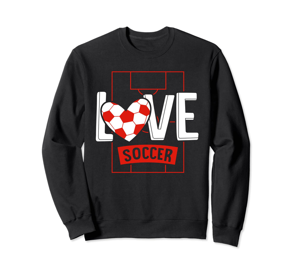 Love Soccer Funny Hearty Soccer Sweatshirt - Aesthetic Graphic Unisex
