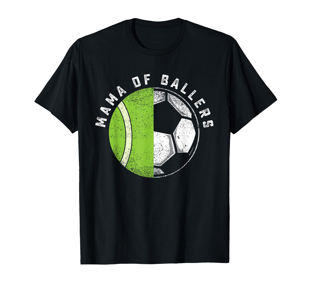 Mama Ballers Tennis Player Son T-Shirt - Casual Everyday Wear for Adults