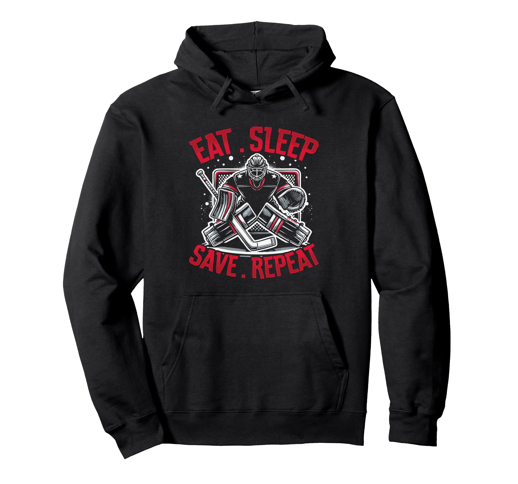 Eat Sleep Save Repeat Ice Hockey Goalie Hoodie - Graphic Print Unisex
