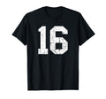 Number 16 White Sports Team Varsity T-Shirt - Minimalist Print Unisex