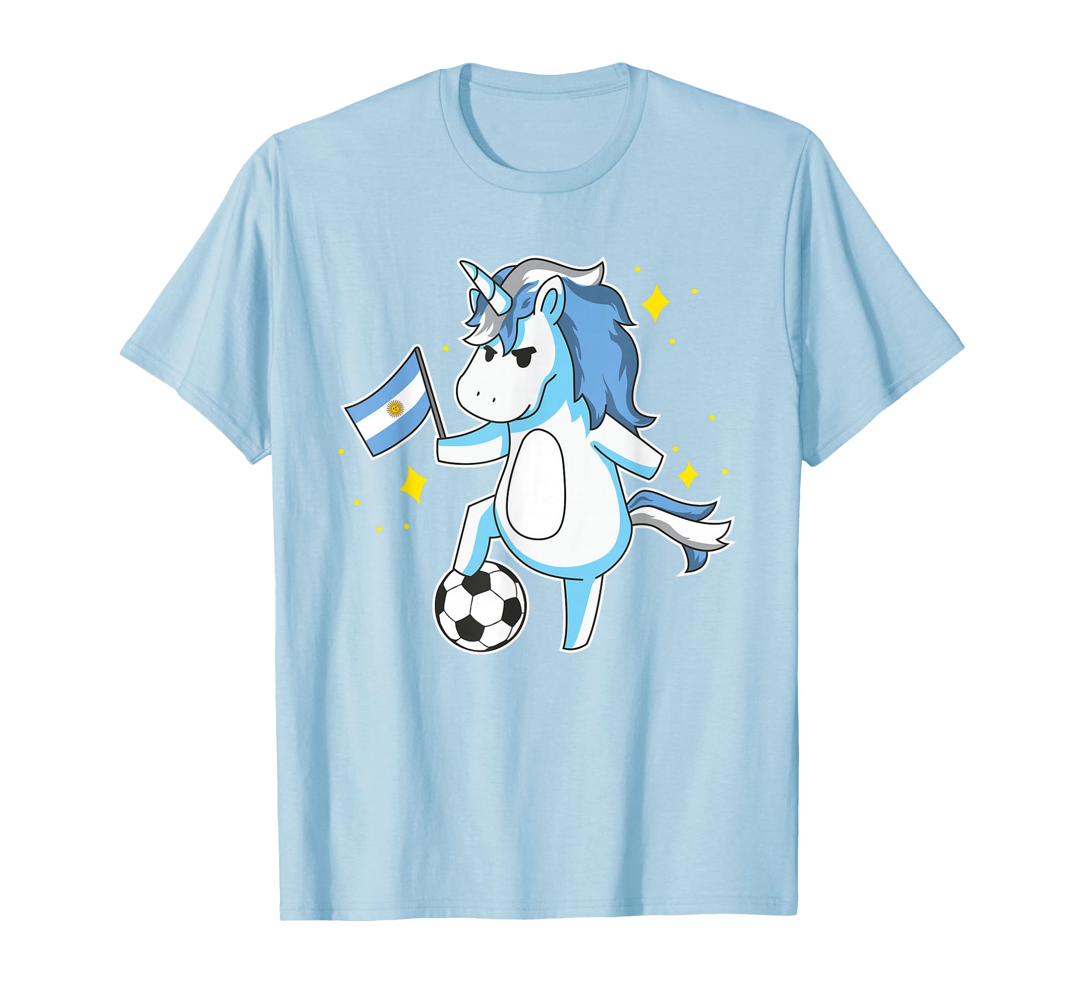 Soccer Unicorn Argentina Jersey T-Shirt - Trendy Graphic Unisex
