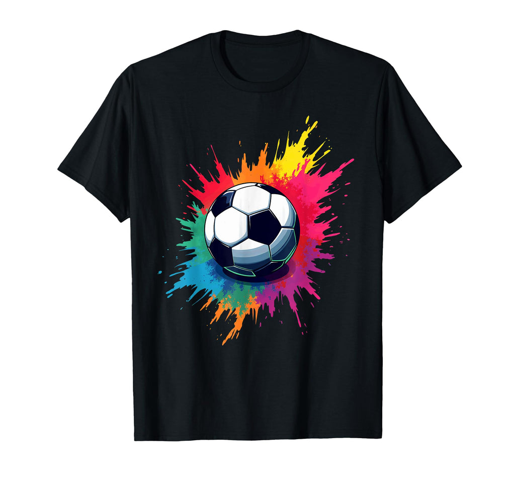 Colorful Tie Dye Soccer Ball T-Shirt - Novelty Apparel Men Women