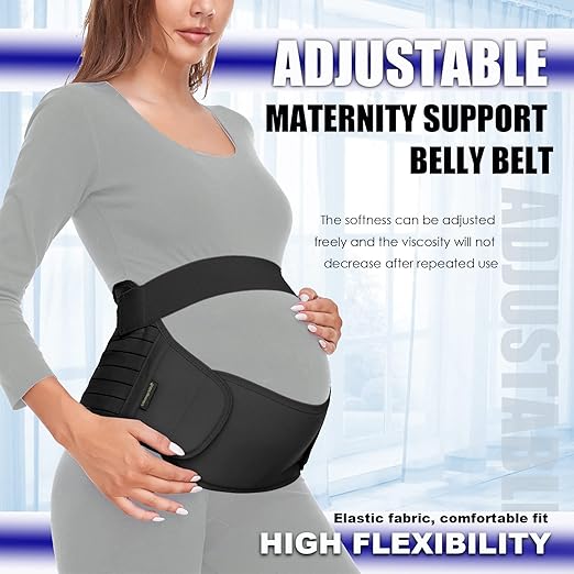 ChongErfei Maternity Belt, Pregnancy 3 in 1 Support Belt for Back/Pelvic/Hip Pain, Maternity Band Belly Support for Pregnancy Belly Support Band (L: Fit Ab 39.5"-51.3", Black)