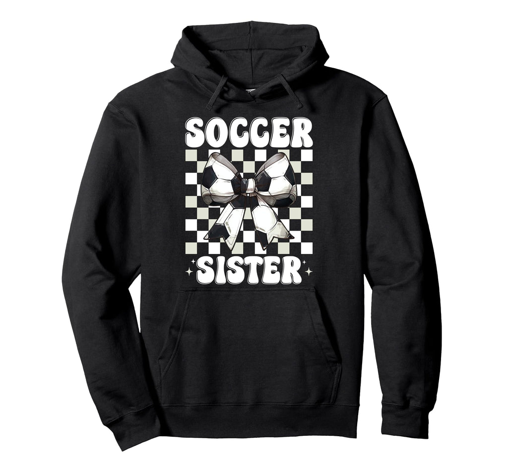 Soccer Sister Soccer Sis Coquette Bow Hoodie - Unique Graphic Men Women