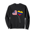 Loving Usa Venezuela Flag Heart Sweatshirt - Fun Novelty Design for Adults