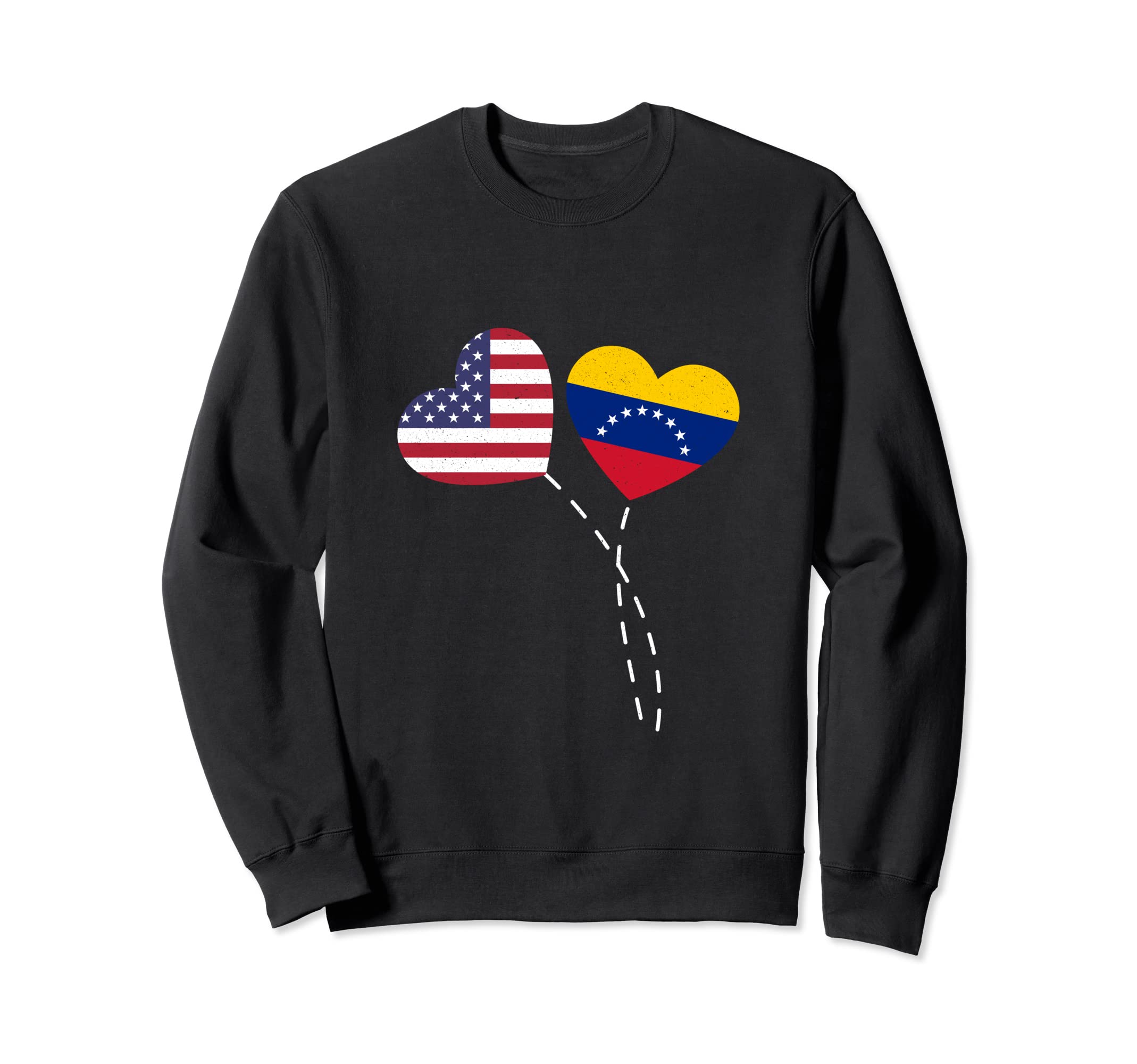 Loving Usa Venezuela Flag Heart Sweatshirt - Fun Novelty Design for Adults