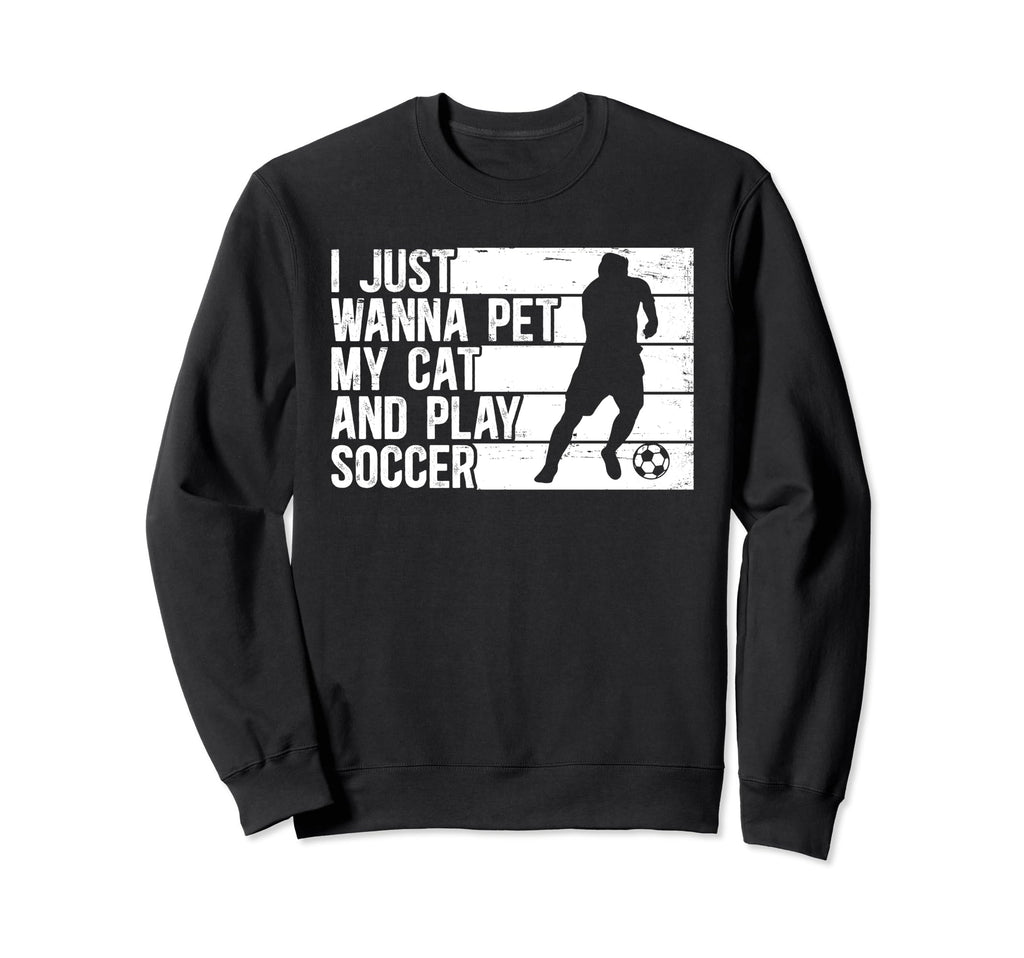 Funny Pet My Dog And Play Soccer Sweatshirt - Minimalist Print Men Women