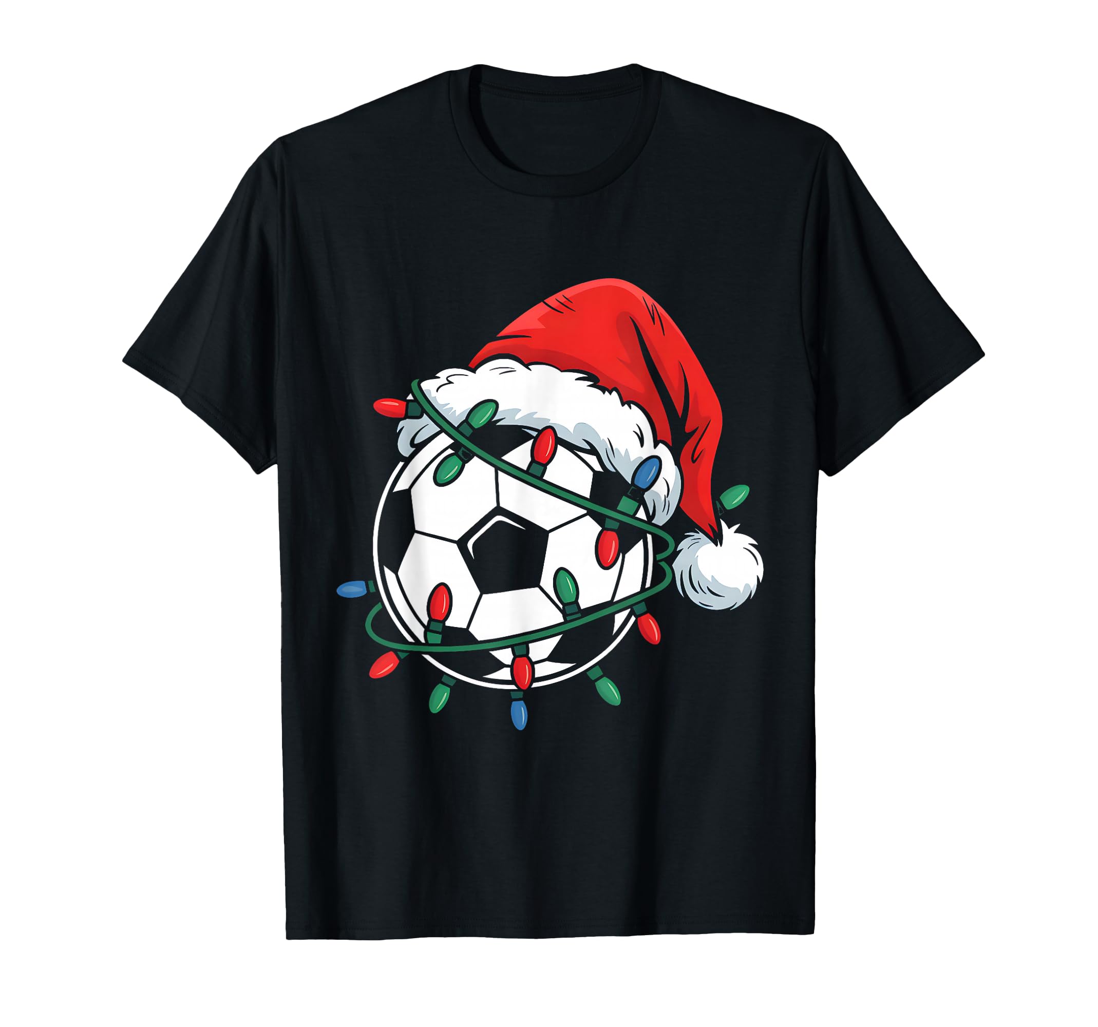 Soccer Ball Santa Hat Funny Soccer Lover T-Shirt - Unique Graphic Men Women