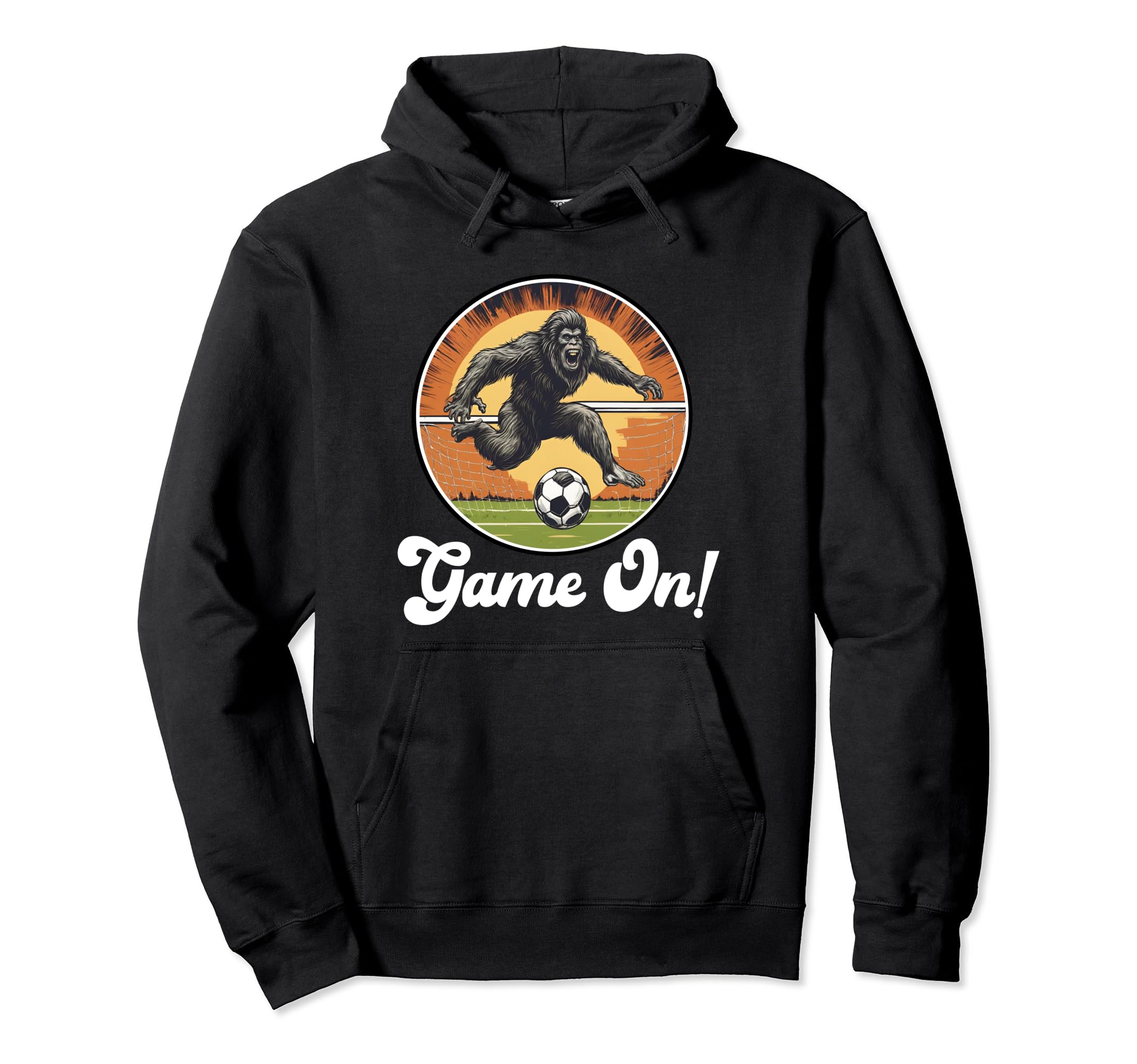 Bigfoot Sasquatch Goalie Player Soccer Hoodie - Graphic Print for Adults