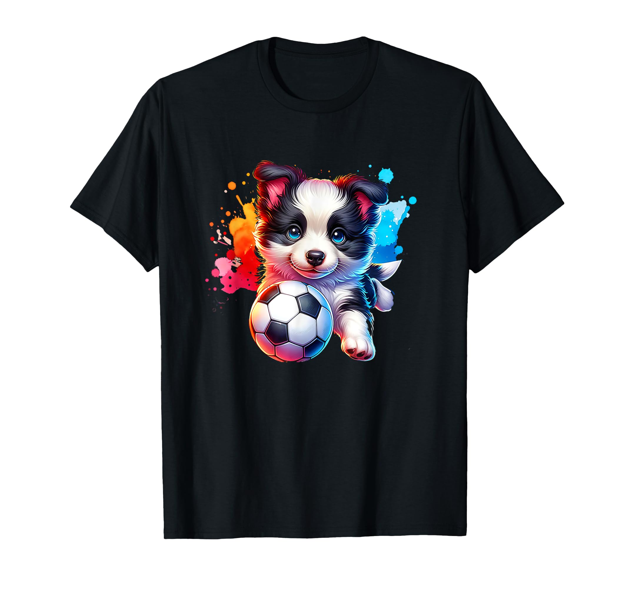 Border Collie Soccer Player Dog Fan T-Shirt - Casual Everyday Wear Unisex