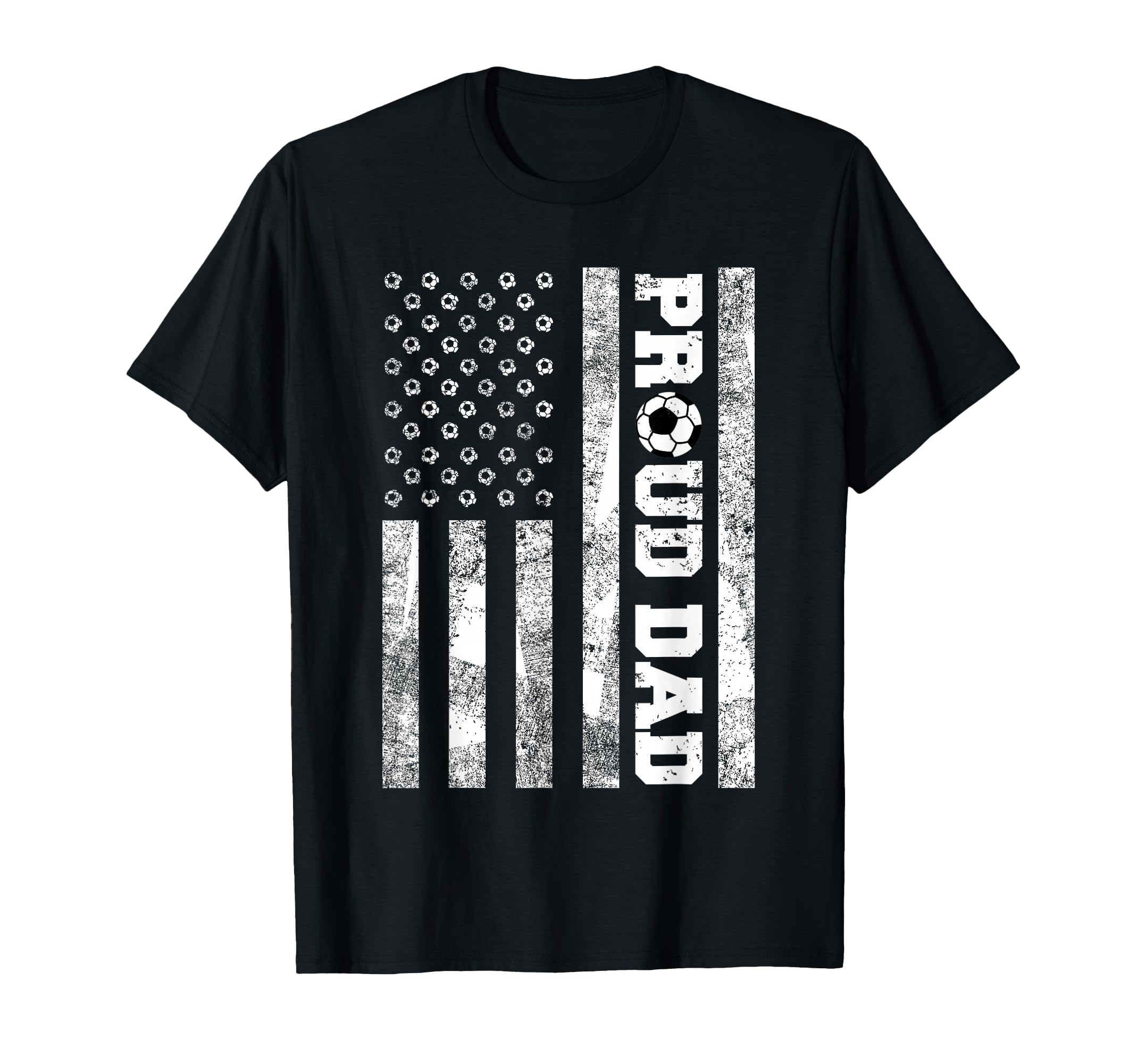 Proud Dad American Distressed Flag Funny T-Shirt - Graphic Print Unisex