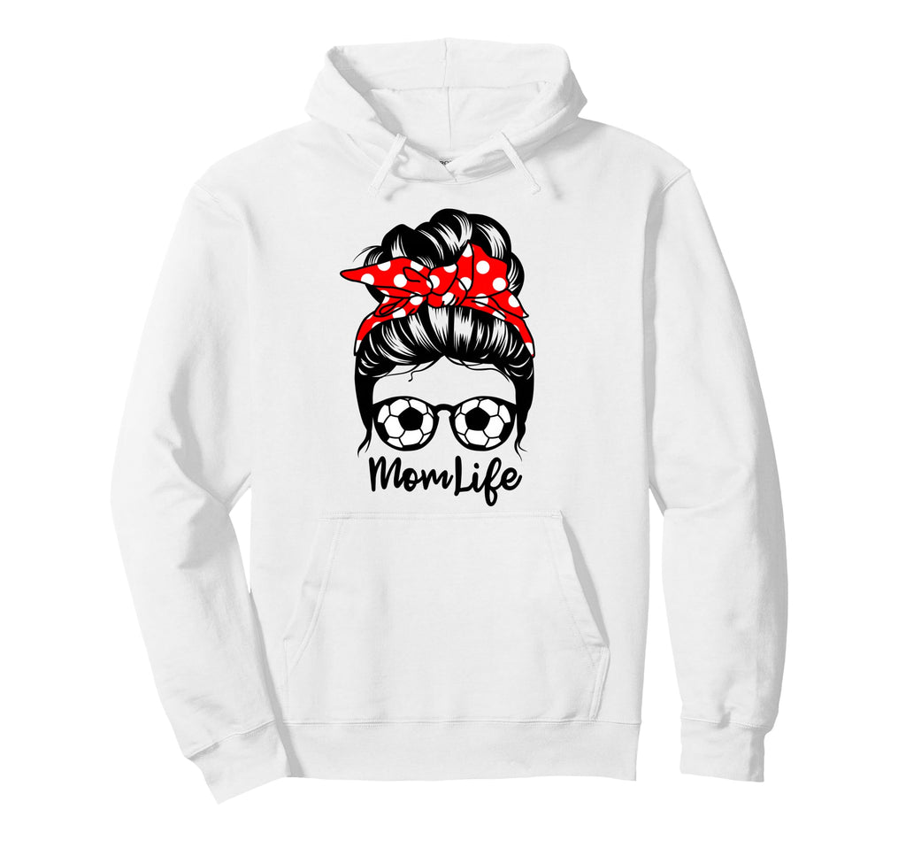 Mom Life Messy Bun Hair Funny Hoodie - Casual Everyday Wear for Adults