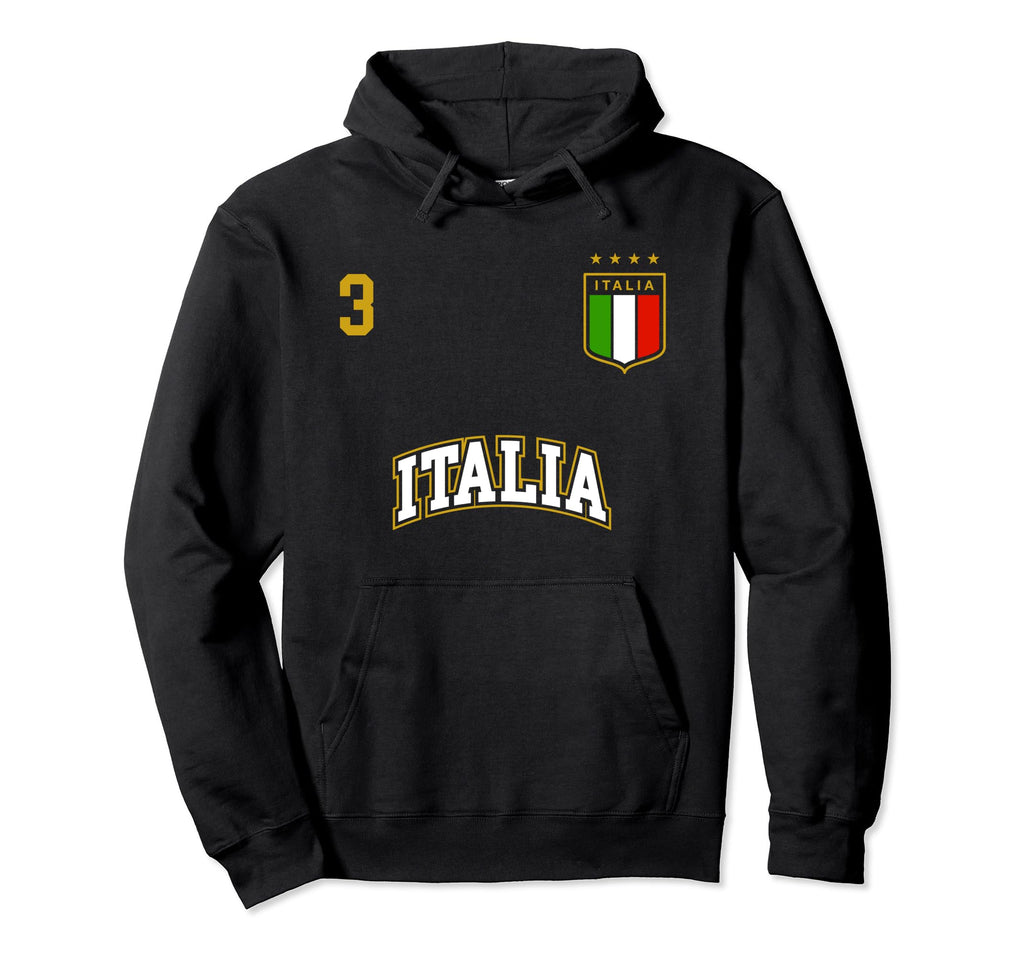 Italy Soccer Team Number 3 Sports Hoodie - Casual Everyday Wear Men Women