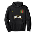 Italy Soccer Team Number 3 Sports Hoodie - Casual Everyday Wear Men Women