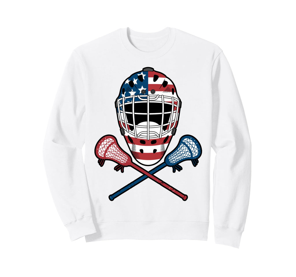 Patriotic Lacrosse Goalie Lax Sweatshirt - Graphic Print Men Women