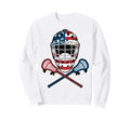 Patriotic Lacrosse Goalie Lax Sweatshirt - Graphic Print Men Women