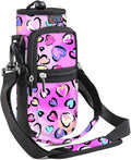 icolor Water Bottle Carrier Bag with Strap 25/32/40 oz Crossbody Bottle Holder with Phone Pocket Sling Sleeve Insulated Neoprene Water Bottle Pouch for Walking Travelling