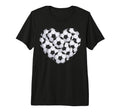 Heart Soccer Balls Tri Blend T-Shirt - Trendy Graphic for Adults