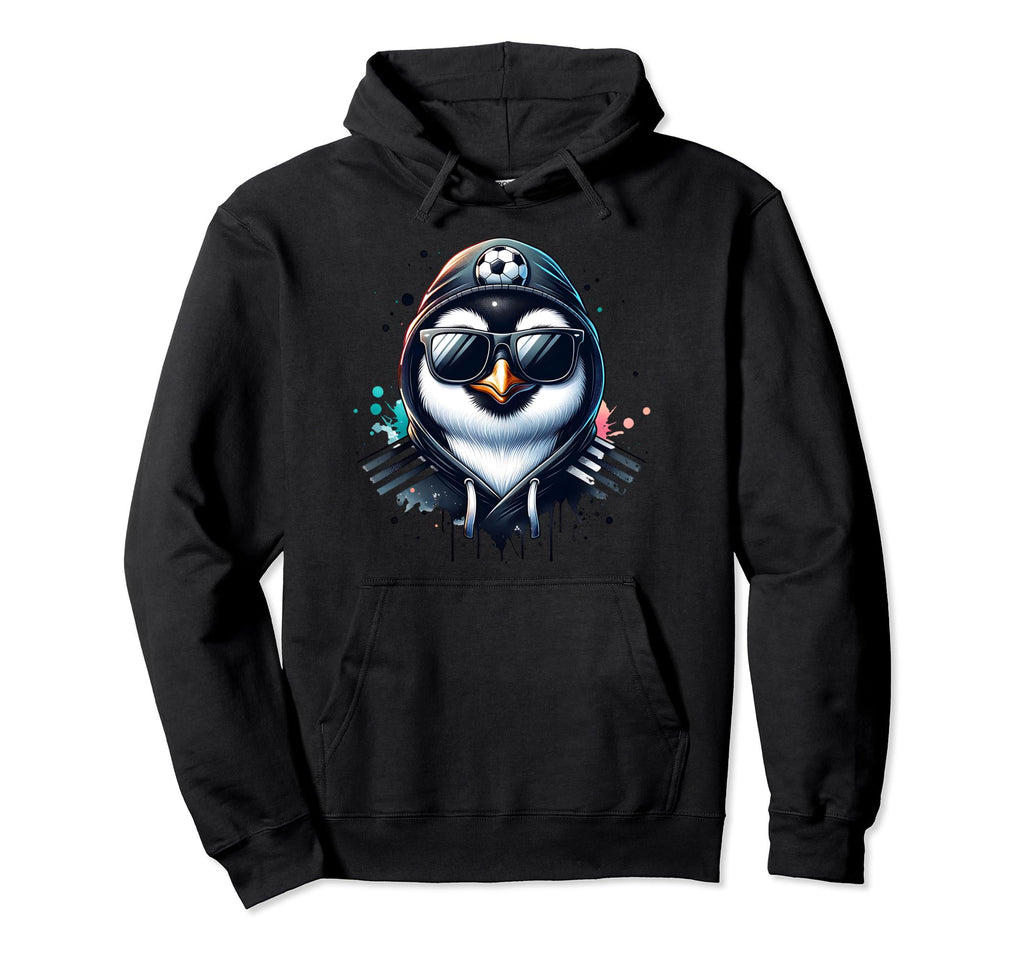 Penguin Bird Soccer Player Ball Hoodie - Streetwear Style for Adults