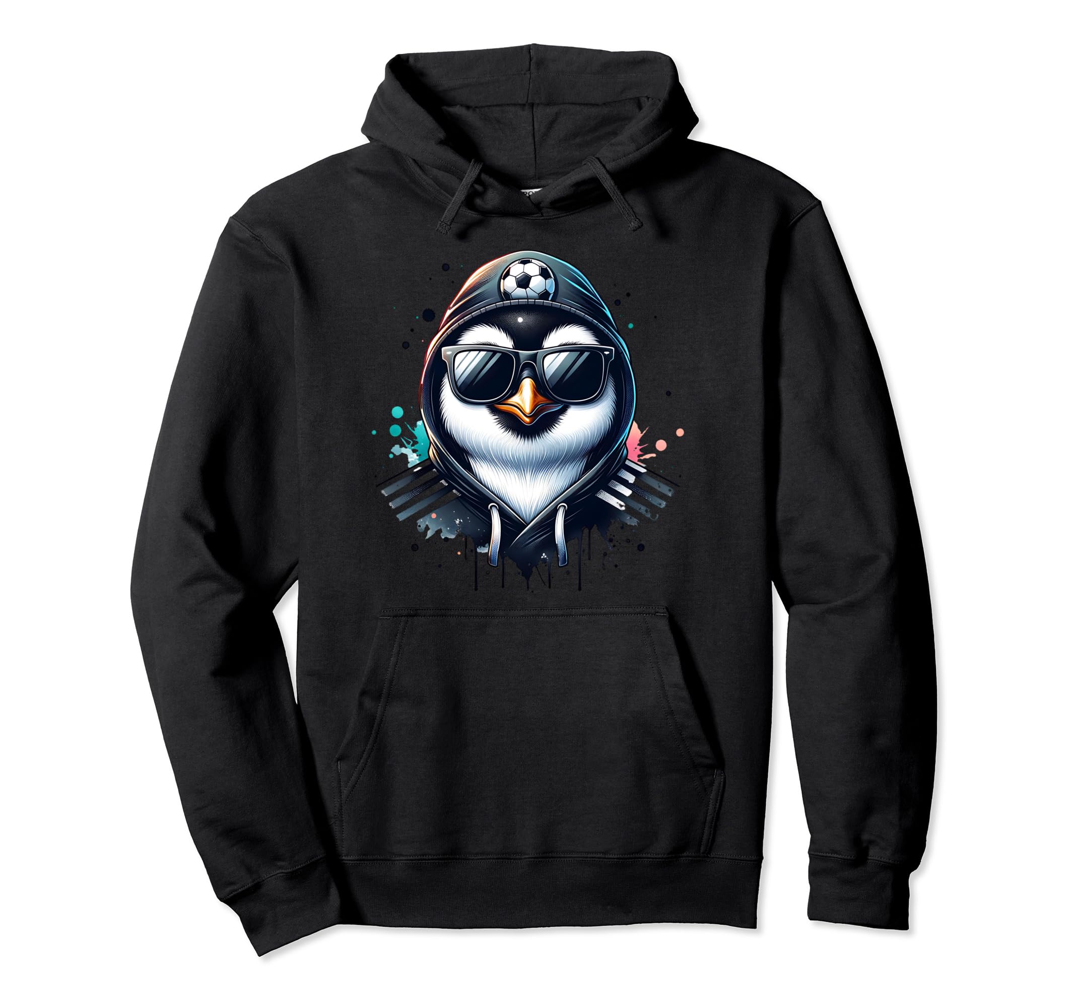 Penguin Bird Soccer Player Ball Hoodie - Streetwear Style for Adults