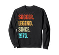 Soccer Legend Since 1970 Birthday Sweatshirt - Minimalist Print Men Women