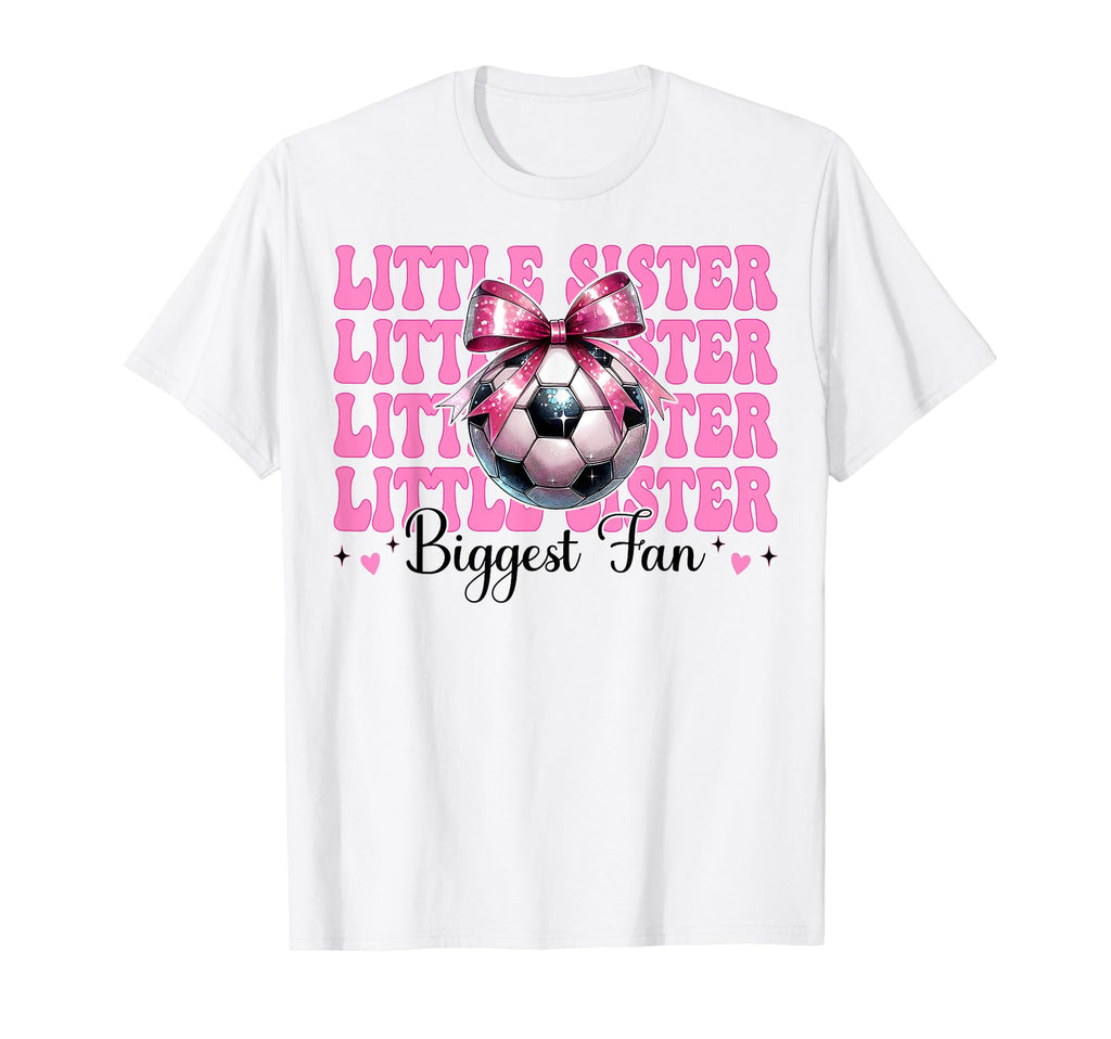 Soccer Sister Soccer Coquette Little T-Shirt - Custom Art Print for Adults