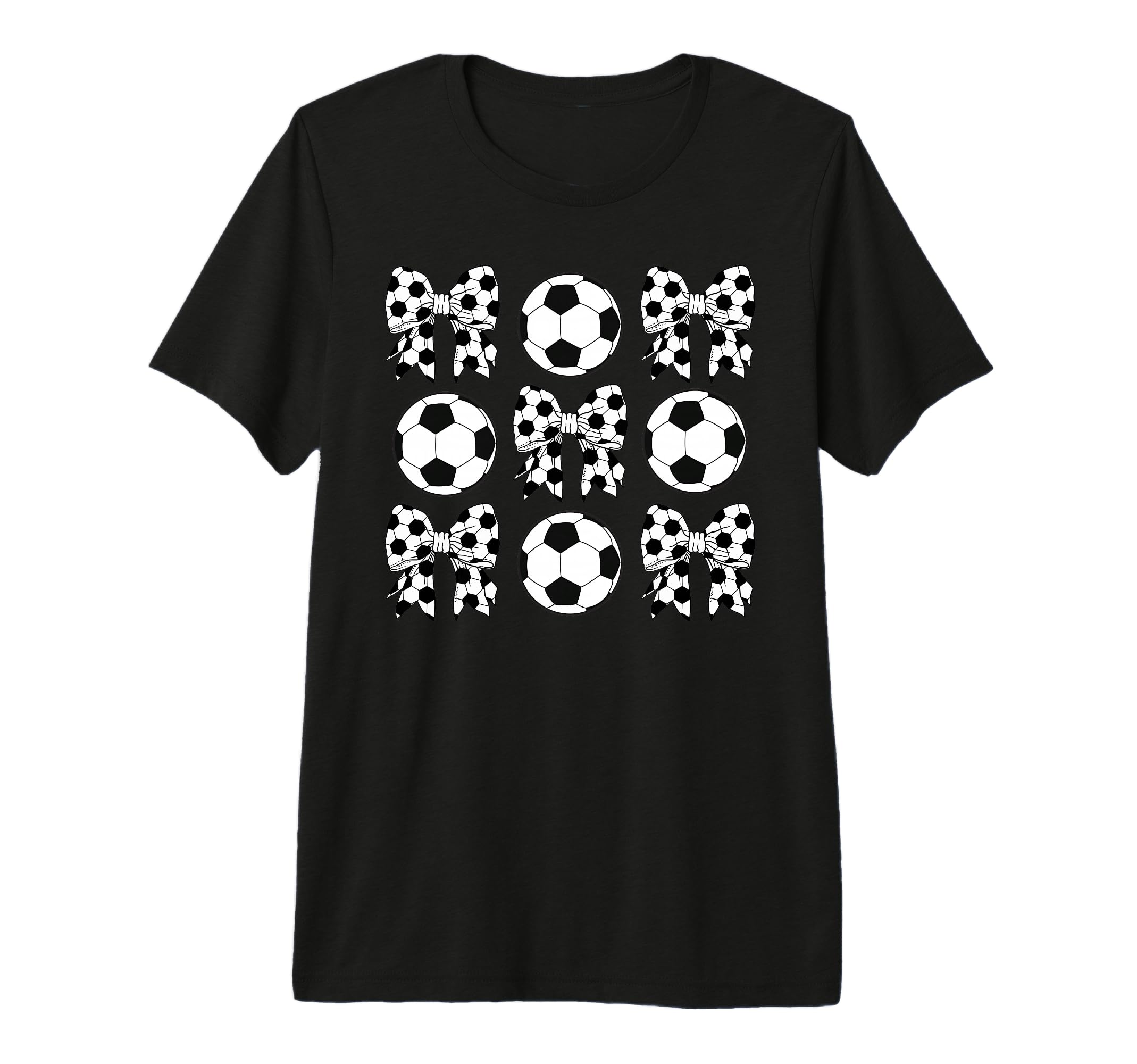 Soccer Coquette Bow Funny Soccer Ball T-Shirt - Novelty Apparel Men Women