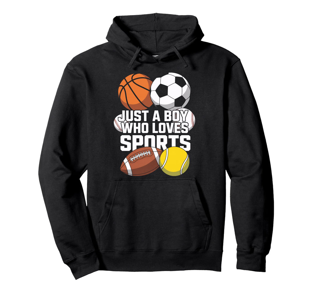 Just Who Loves Sports Baseball Soccer Hoodie - Graphic Print for Adults