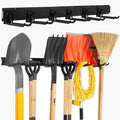 Locking Garden Tool Organizer, Garage Organization Wall Mount Storage Rack, Heavy Duty Metal Yard Tool Organizer, Adjustable Hanging Hooks, Hold Up to 420lbs (48Inch Black)
