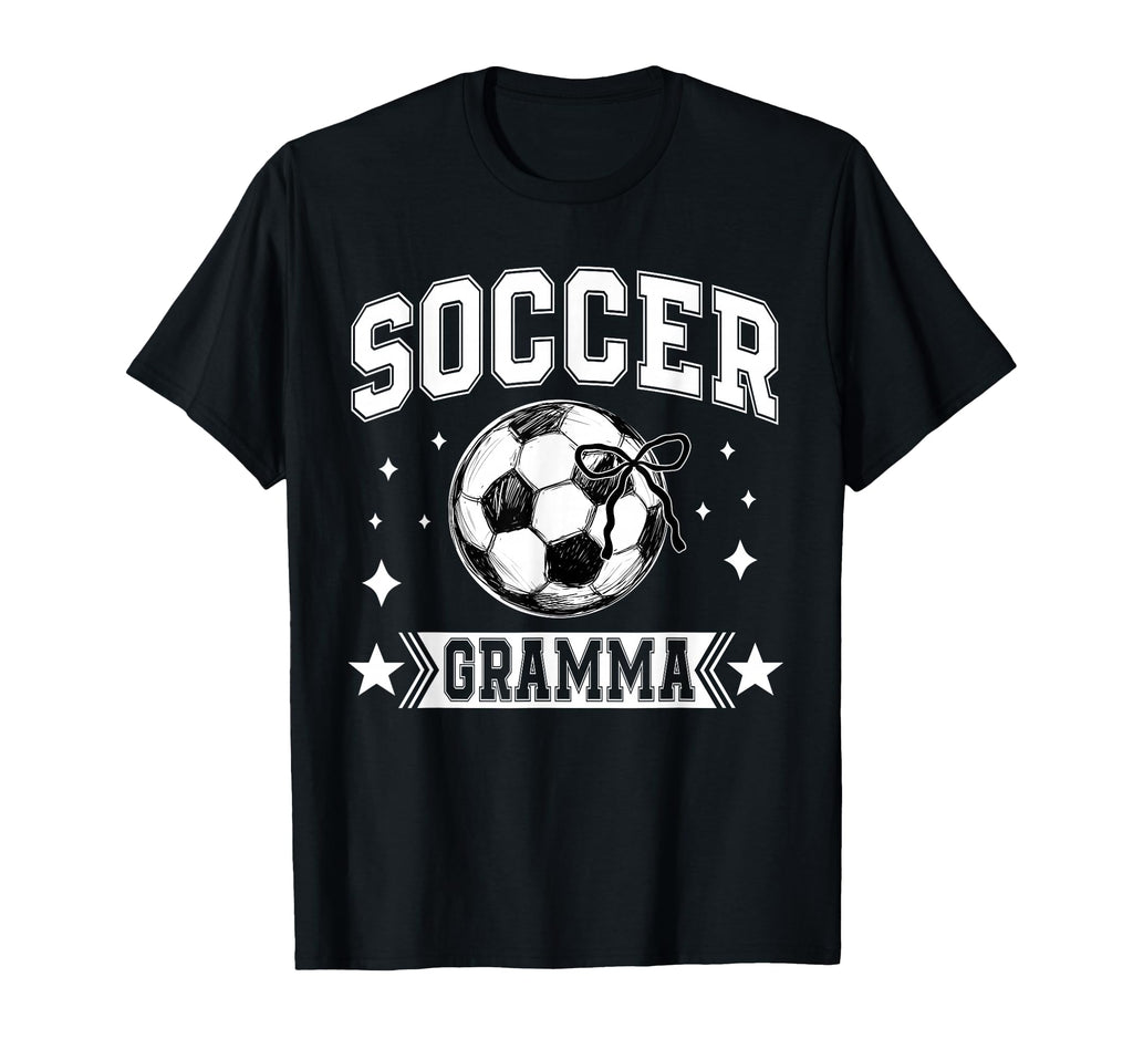 Coquette Bow Soccer Gramma Soccer Team T-Shirt - Trendy Graphic for Adults