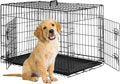 BestPet | Dog Crate | 24" | Black | Foldable Metal Kennel with Double Doors, Secure Slide-Bolt Latches, Leakproof Tray | Portable Dog Cage for Small Breeds | for Travel, Indoor & Outdoor Use
