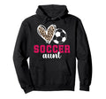 Soccer Aunt Heart Aunt Soccer Player Auntie Hoodie - Graphic Print Unisex