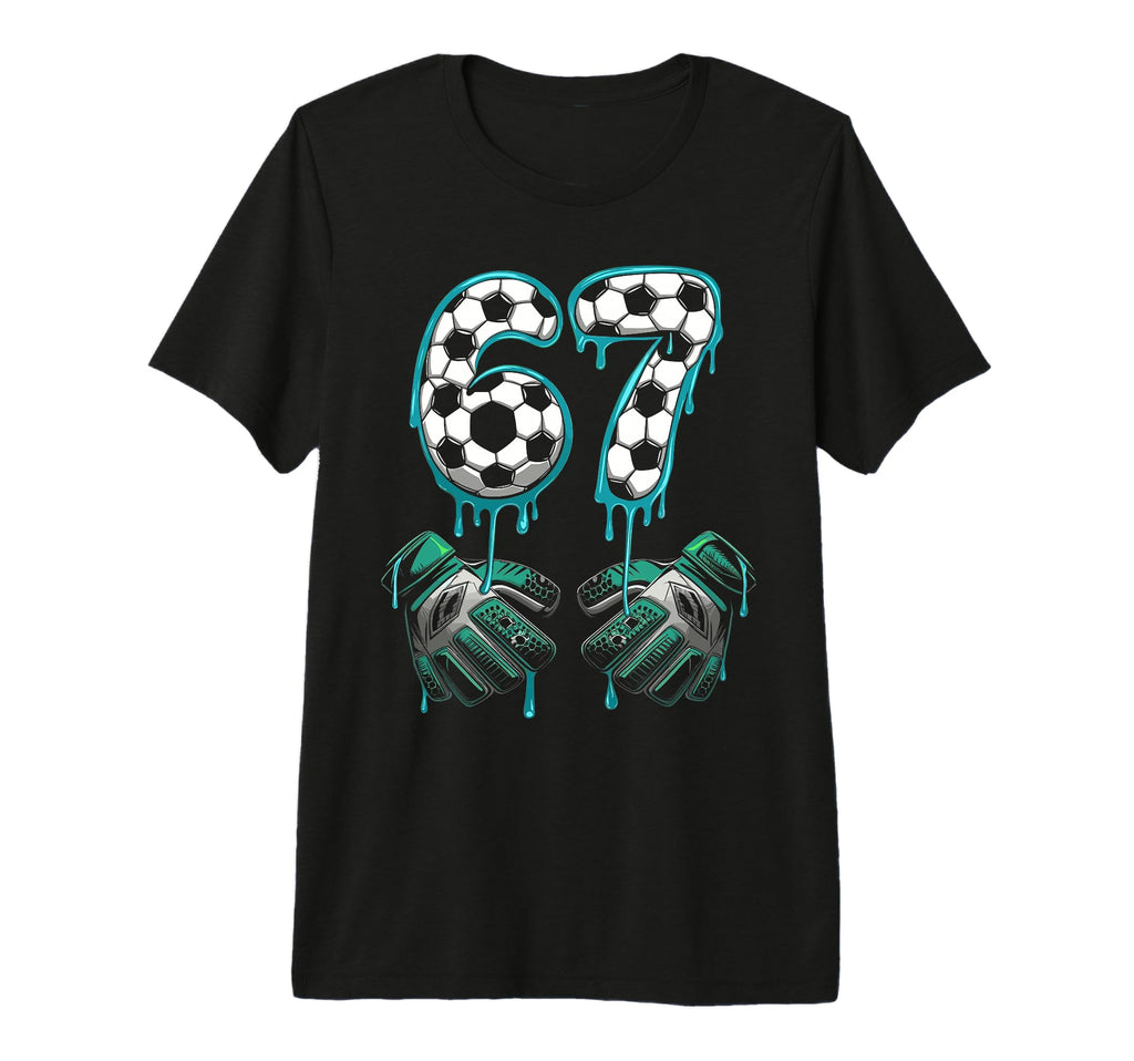 Soccer Goalie 67 Number Gloves Splash T-Shirt - Minimalist Print Unisex