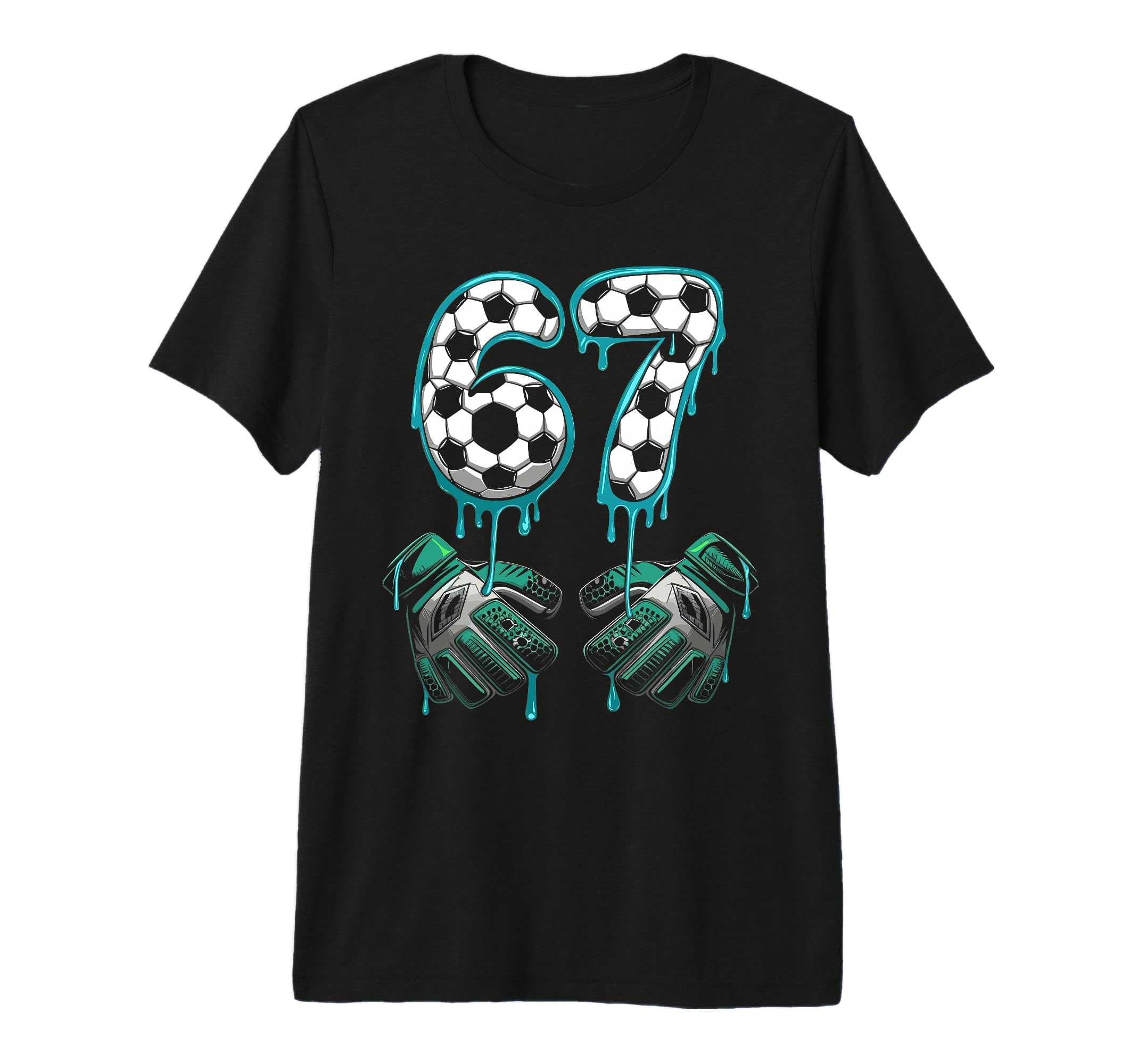 Soccer Goalie 67 Number Gloves Splash T-Shirt - Minimalist Print Unisex