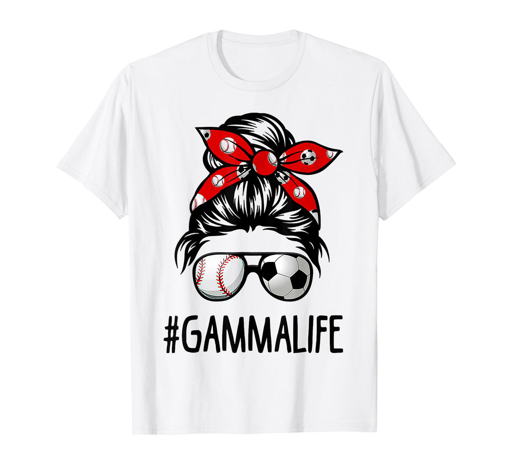 Classy Gamma Life Soccer Messy Bun T-Shirt - Custom Art Print for Adults