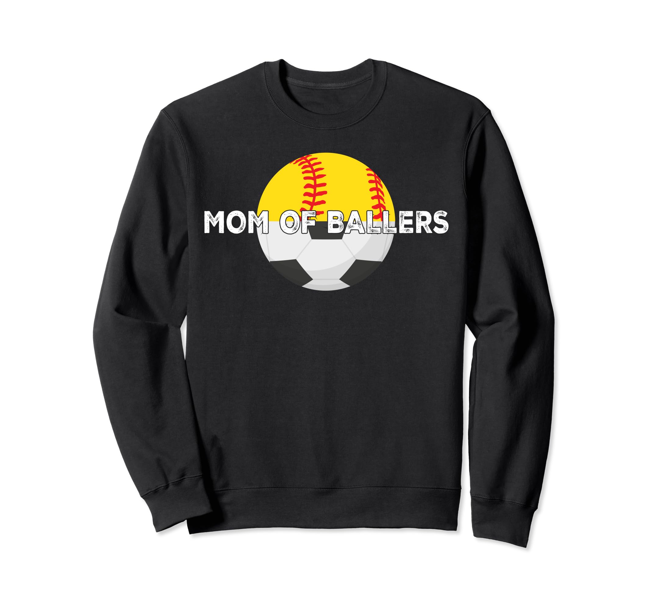 Mom Ballers Soccer Softball Mother Sweatshirt - Unique Graphic Unisex