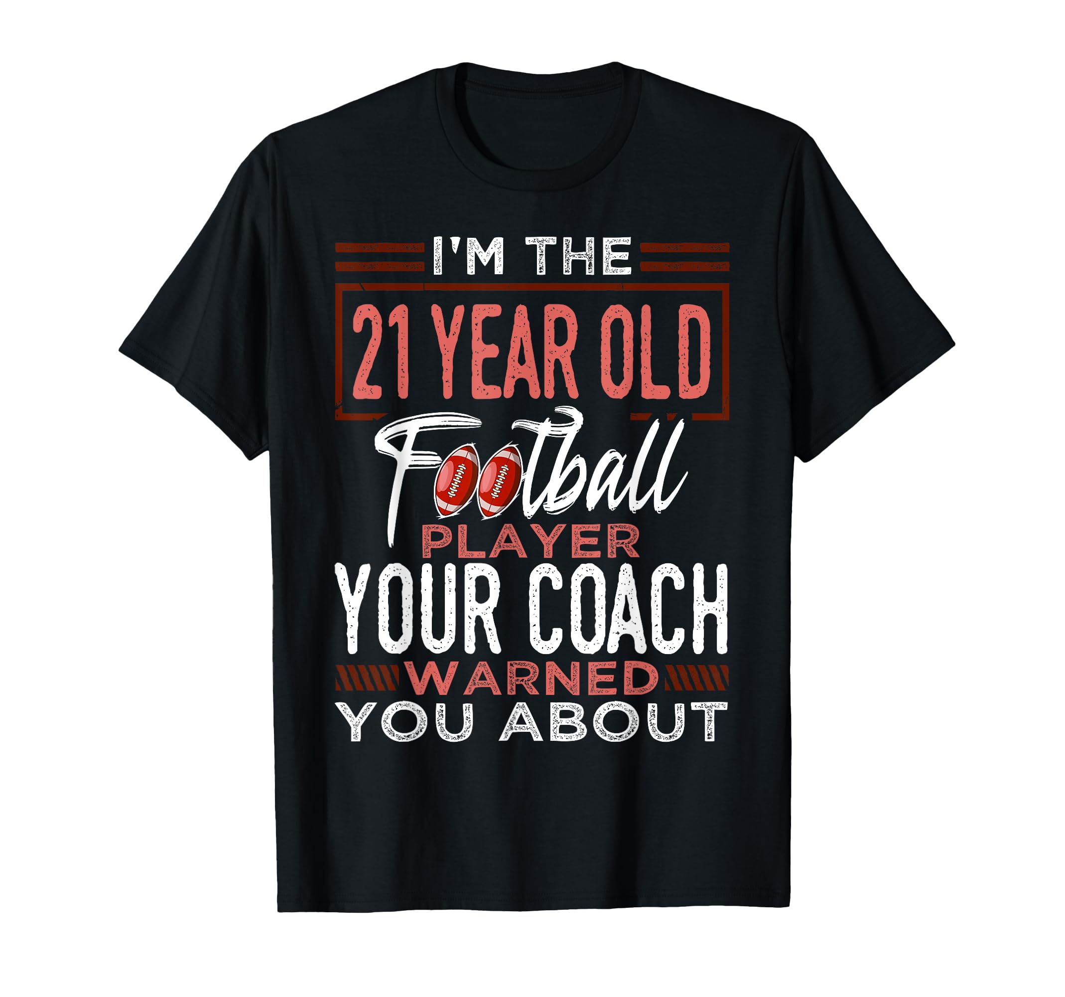 Football 21St Birthday Party Player T-Shirt - Minimalist Print Unisex