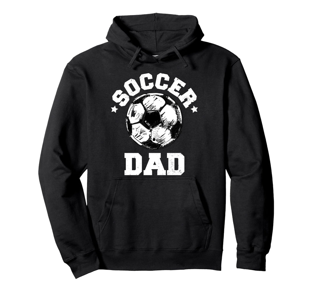 Soccer Dad Soccer Ball Distressed Funny Hoodie - Graphic Print Unisex