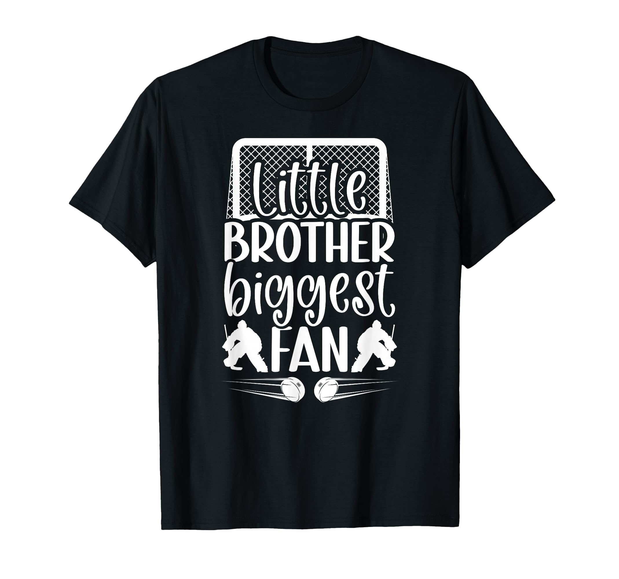 Little Brother Hockey Goalie Brother T-Shirt - Custom Art Print for Adults