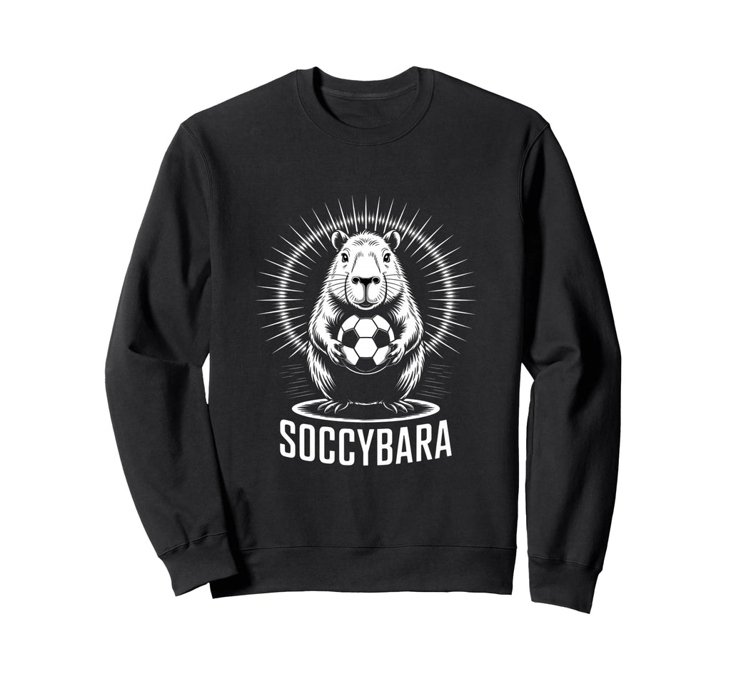Funny Soccybara Capybara Soccer Sweatshirt - Custom Art Print for Adults