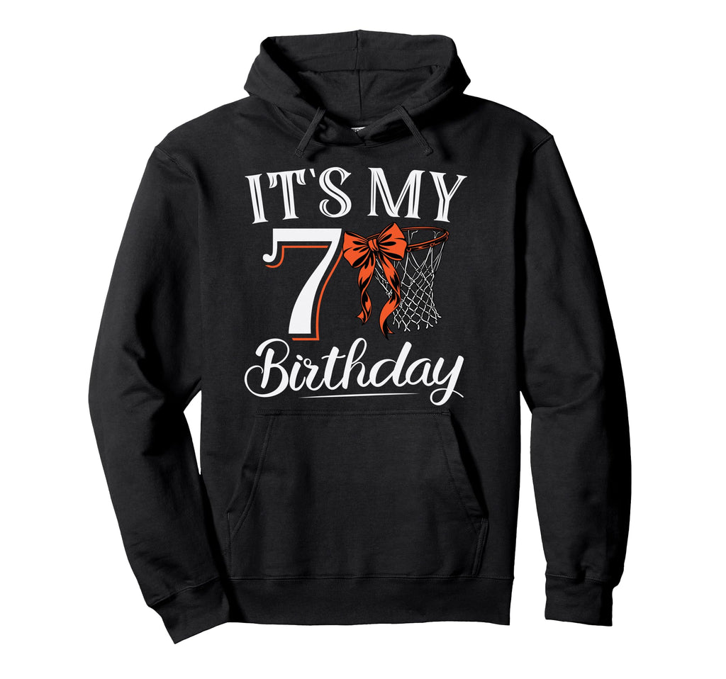 Orange Coquette Basketball Its My 7 Hoodie - Novelty Apparel for Adults