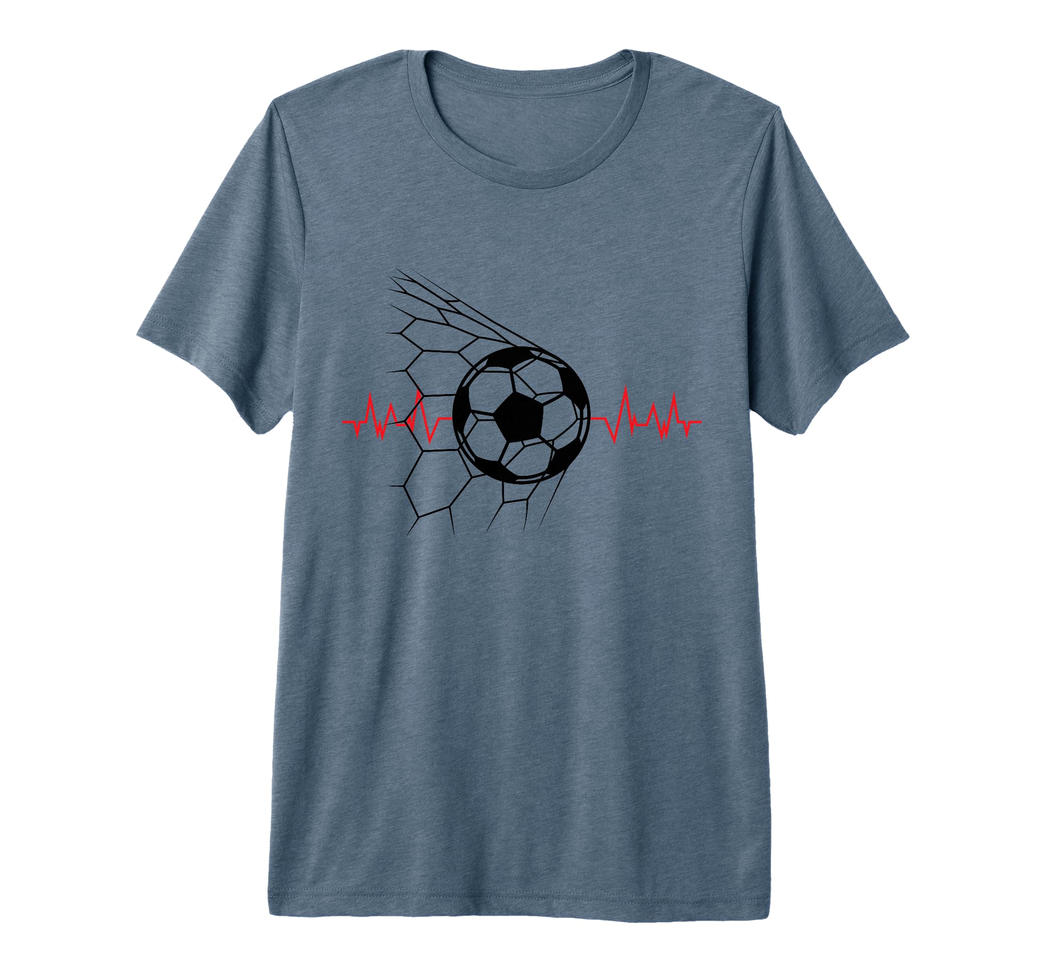 Soccer Ball Heartbeat Players And T-Shirt - Graphic Print for Adults