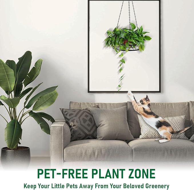 8-Pack Metal Hanging Planters for Outdoor Plants - Heavy Duty Anti Rust 4 Flower Pot Holder with 4 Bird Patterned Plant Hanger – Aesthetic Hanging Plant Holder for an Instant Indoor and Outdoor Decor