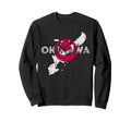 Okinawa Map And Flag Distressed Japan Sweatshirt - Trendy Graphic Unisex