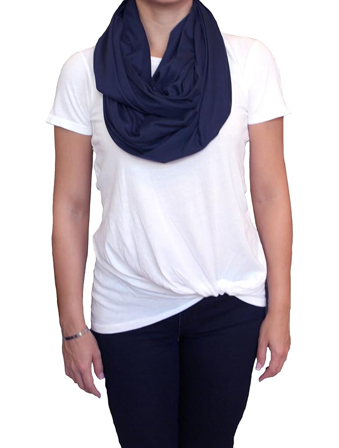 LK Baby 2pk Infinity Nursing Scarf Breastfeeding Cover Ultra Soft (Grey/Navy)