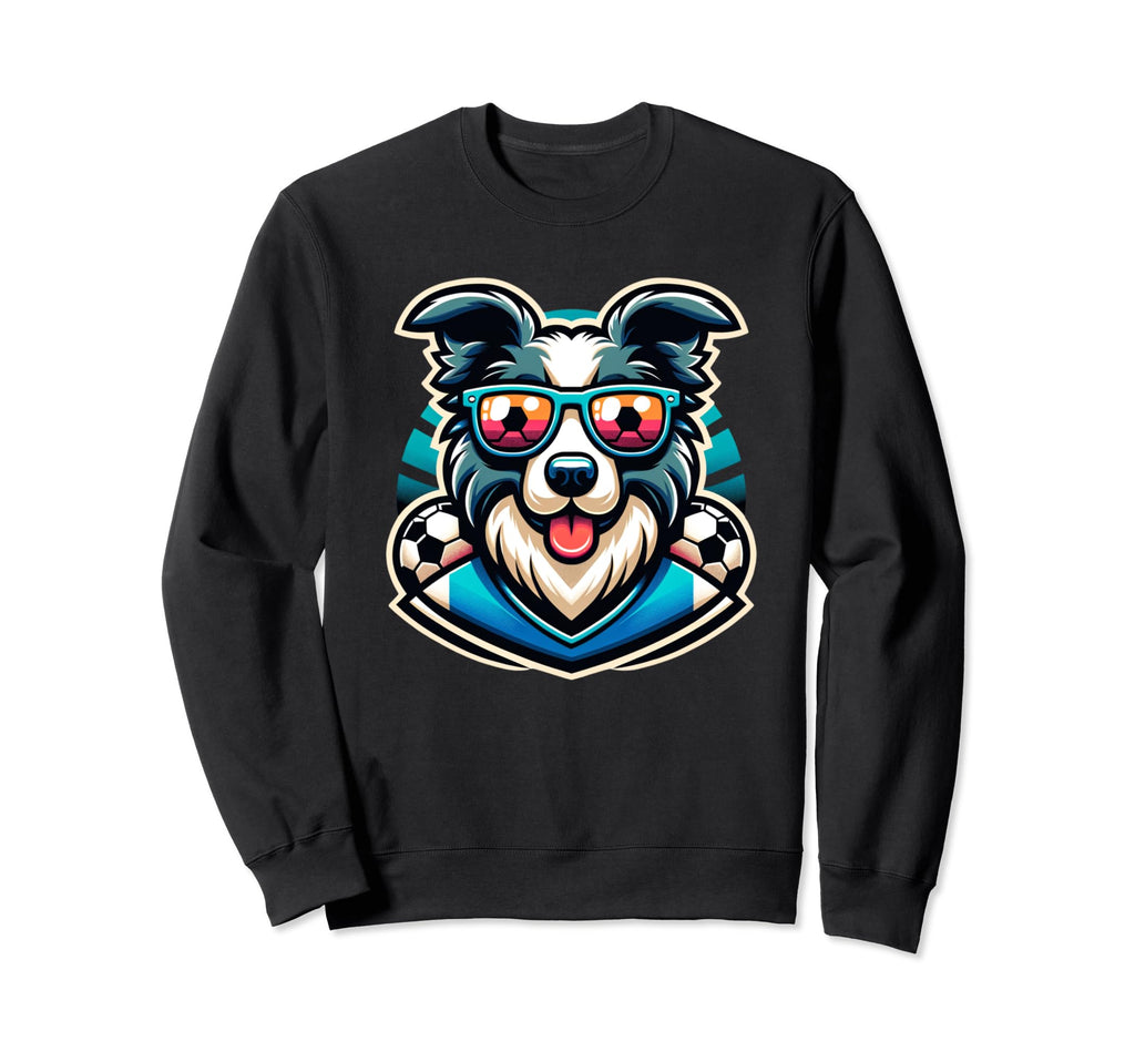 Border Collie Dog Soccer Player Sweatshirt - Graphic Print Men Women