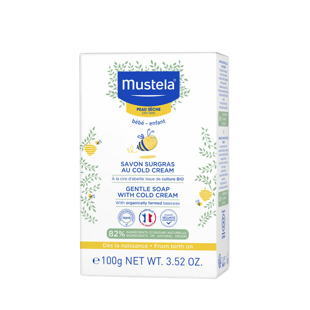Mustela Gentle Soap with Cold Cream for Sensitive Skin - Moisturizing & Gentle Cleansing