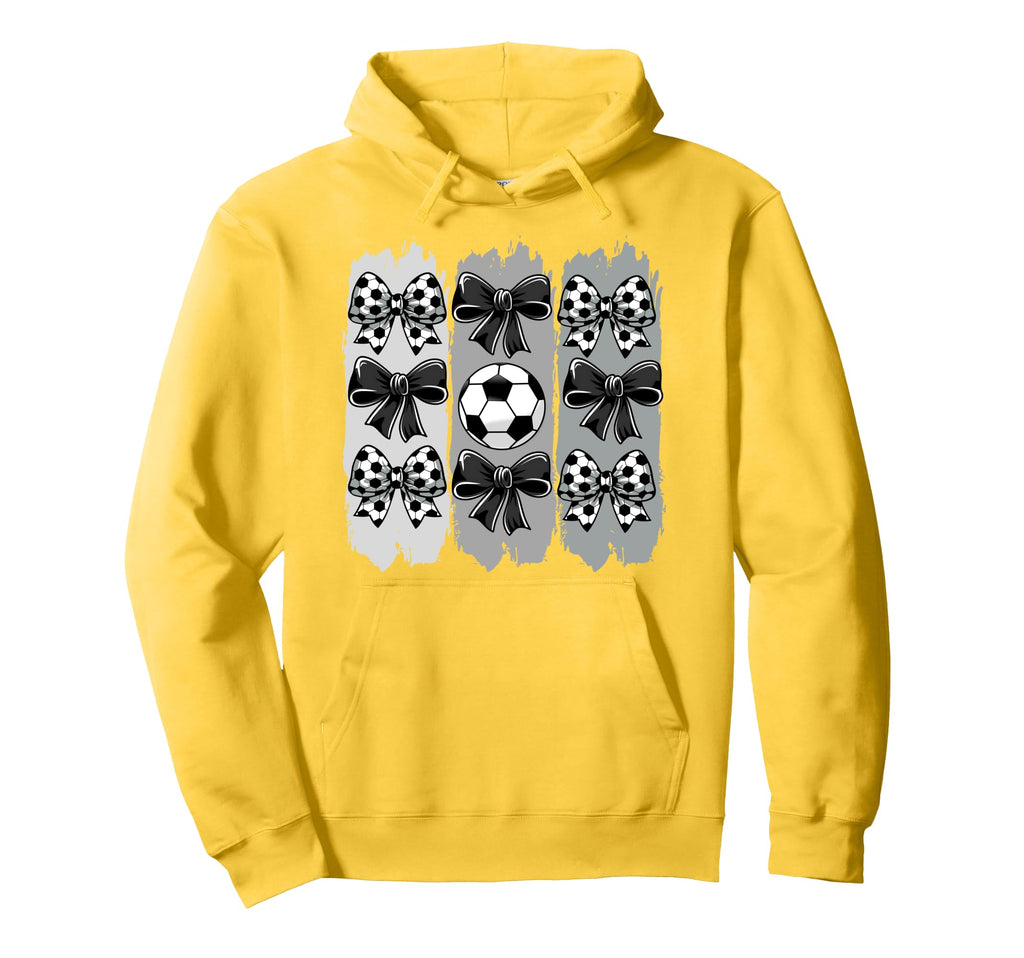 Soccer Coquette Bow Soccer Ball Hoodie - Streetwear Style for Adults